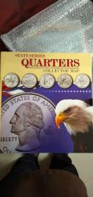国内现货 美国25美分硬币完整一套1999到2009年带美国集币册