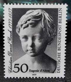A0207外国邮票德国西柏林1977年雕塑家劳希诞生200周年 新 1全 MNH