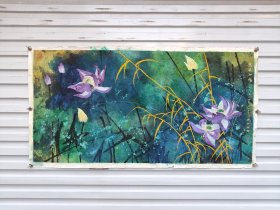吴冠中弟子王丹丹，中国著名导演，编剧蔺传新，孙由之合作工笔重彩画