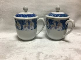 70年代界牌双层御温杯一对