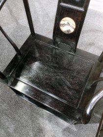 紫檀镶云石茶桌六件套