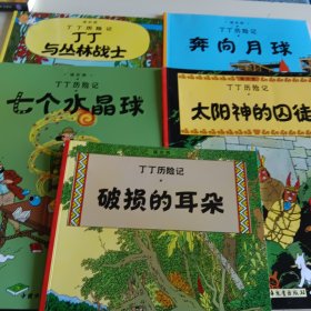 丁丁历险记·埃尔热：丁丁与丛林战士、奔向月球、七个水晶球、太阳神的囚徒、破损的耳朵，共五本合售