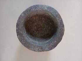 老青石石臼 没有石锤 养花摆件 外直径14内口径10,高9