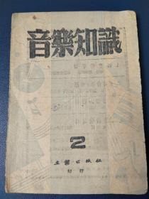 广西桂林1943年3月出版珍贵抗日期刊《音乐知识月刊》②一册全。音樂教學法的幾個問題....陈喬德森 13
奏鳴曲舆交響甲生譯述15
夜之歌(金锡)
靑年底歌(焕之)

紀念碑(马可)
草原曲鄭律成25
打鐵謠林奇28
别想它采石29
新步河韦簡非30
打鐵謠三江31
戰士們願珍重李永刚33吕骥，薛良，刘可昕，元庆甲生号作品