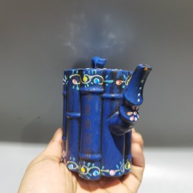 老紫砂壶紫砂茶壶彩绘一捆竹壶 280cc