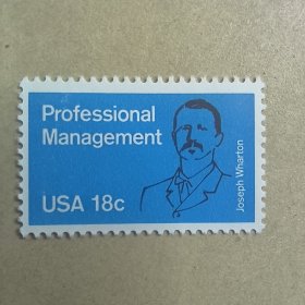USA111美国邮票 1981 著名慈善家 约瑟夫-沃顿 外国邮票 新 1全 有软痕