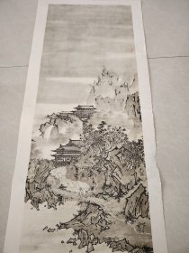 清末老画，浮世绘，老印刷品尺寸79.5cmX36cm