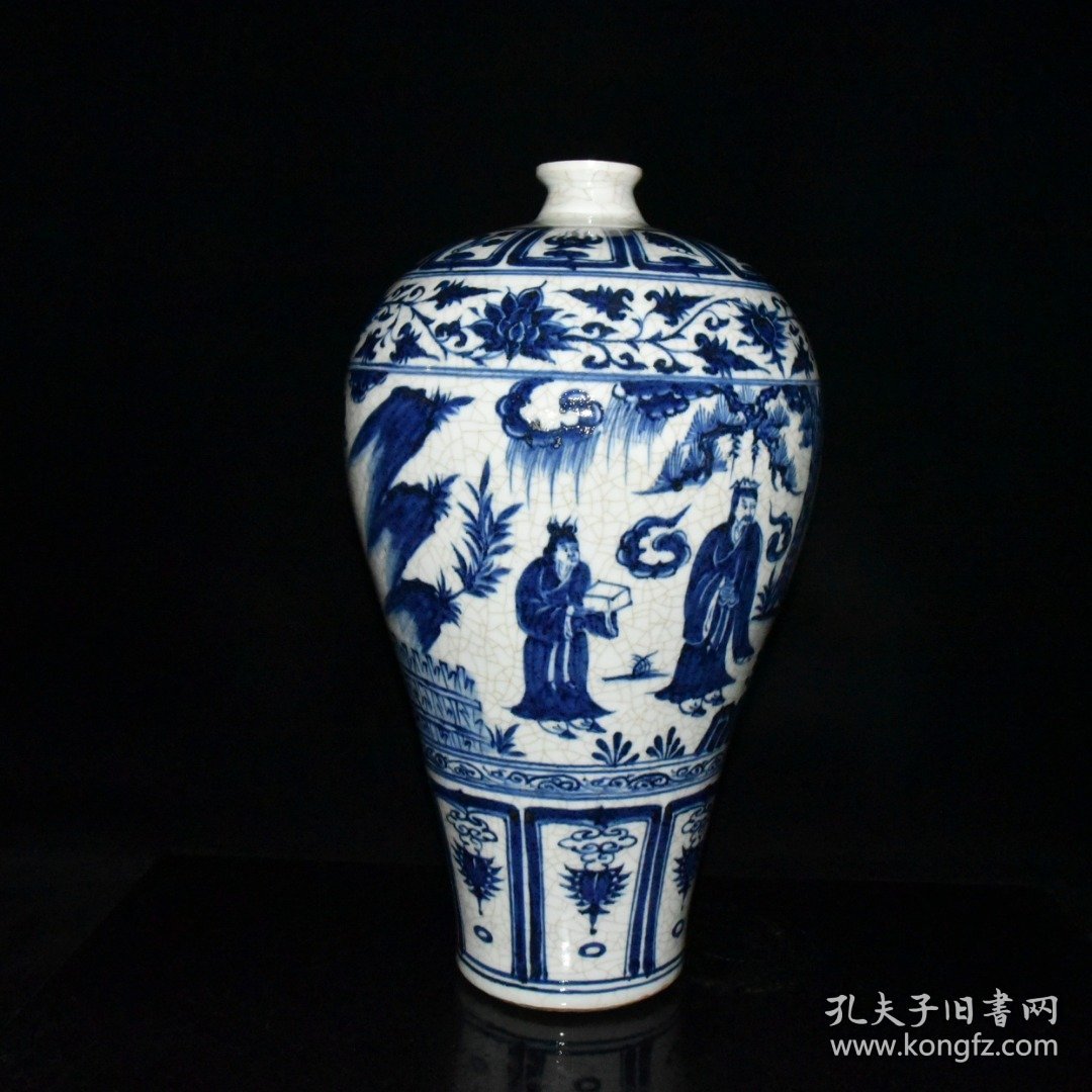 元青花开片人物故事梅瓶【44×25.5cm】
