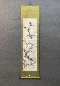 古笔赏石竹子图，清代，半仙笔