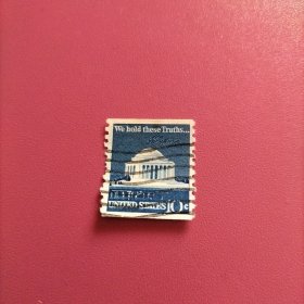 美国信销邮票 1973年12.14杰斐逊纪念馆（3-1）10c，纪念馆景 1枚（库存 3 )
