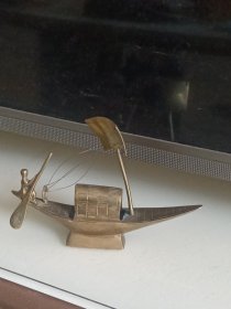 纯铜帆船模型摆件18cm