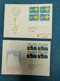 1968年瑞士实寄首日封两枚