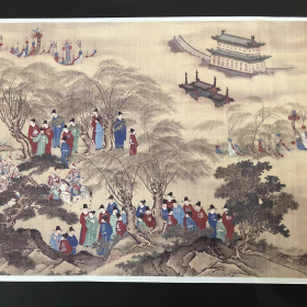 13明宫廷画明人出警入跸图国宝级名画长卷画宣纸画芯国画