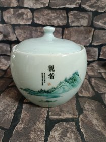 观音陶瓷茶叶罐，精美漂亮