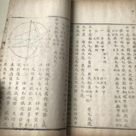 乾隆年间。天文古籍文献 原装一函二册全（环中黍尺.历像本要.2183