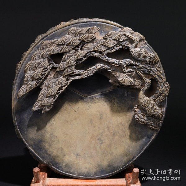 旧藏端砚“松春万古 鹤寿千年”款:蔡启僔