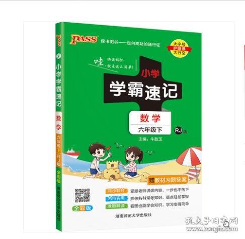 绿卡图书·小学学霸速记：数学（六年级下 RJ版 全彩版 大字版漫画图解）