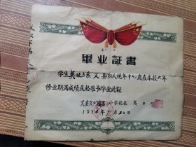 56年毕业证书（辽宁义县）