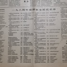 【酒文化资料】一九八四年度国家金质奖名单，496个优质产品。这也是第四届全国评酒会白酒组的金奖名单的公布，13个酒厂夺得金牌，汾酒厂、五粮液酒厂、洋河酒厂、绵竹酒厂、古井贡酒厂、董酒厂、西凤酒厂、泸州曲酒厂、成都酒厂、双沟酒厂、武汉酒厂、古蔺郎酒厂和茅台酒厂。