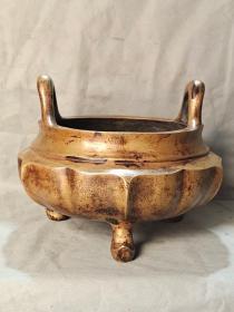 古玩收藏  古董  铜器  铜香炉  尺寸
​长宽高:15/15/18.5厘米   重量:7.3斤