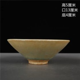 早期收藏——宋吉州窑【手工刻花影青碗斗笠碗】器型周正 釉色秀美 画工精美 品相俱佳 漂亮呈现好