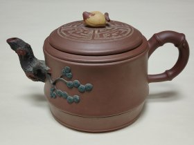 稀见早期-内双层型-杭州大学精致漂亮手工紫砂壶一件，见底款，完好挺沉