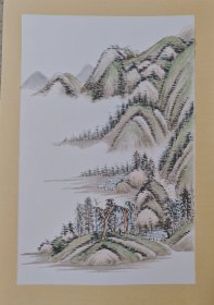 无款A4卡纸仿古山水小品（83）