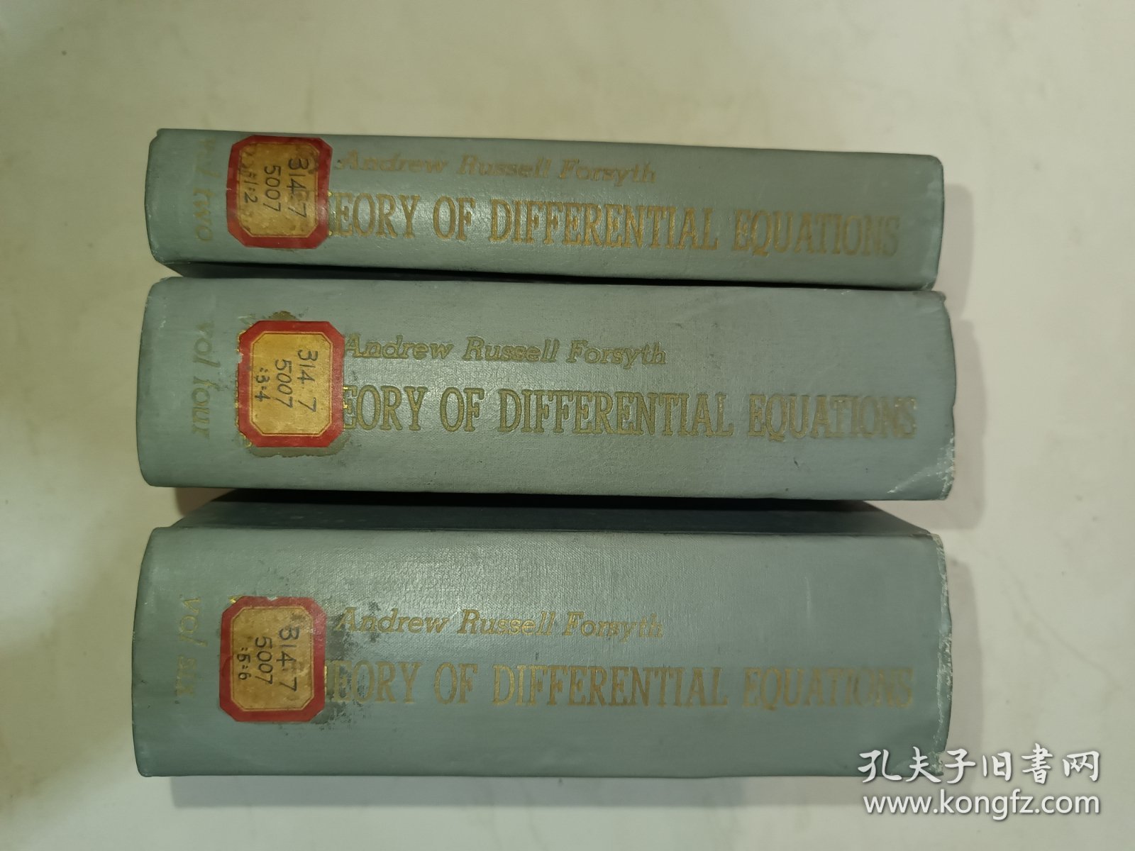 Theory of Differential Equations (微分方程论)(全三册)(目录见图)(作者：著名数学家Andrew Russell Forsyth)