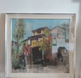 苏州藉天津名家 中美协会员 天津美协常务理事邓柯先生 城古秋新 镜框