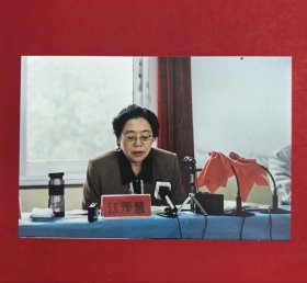 90年代林业部江泽慧同志在湖北中央鄂豫皖分局、鄂豫皖省委旧址纪念馆参观视察题词后发表讲话老照片