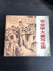 农业学大寨写生画1974年