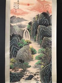 【宋文治】邃谷流泉，四尺纯手绘作品，尺寸:202＊88cm左右，画芯尺寸:130*64cm