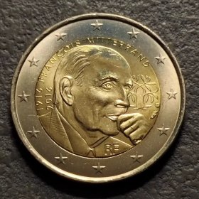 法国2016年密特朗百年2欧元硬币