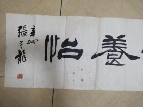 张金龙书法一副，张金龙，男，笔名：墨夫，斋号：清墨堂。1965年出生于河北。中国书法家协会会员。中国书画篆刻家协会会员。中国书画家协会理事。中书协篆书委员会理事。人民大学书法研究系客座教授。中国对外文化书画院北京分院理事。中国传统文化研究院研究员。中国传统文化考古研究学院顾问。北京民间艺术家协会会员。国诗书画院主任。北京宣和书画院理事。燕京文化艺术交流协会副院长。