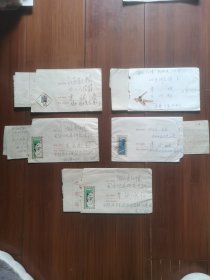 70年代体育运动图案美术实寄封5亇，均贴天安门8分邮票，均带有原信函。