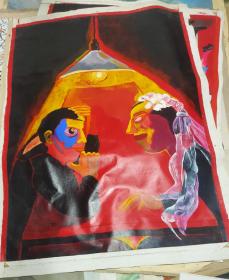 席丹妮布上油画《红桌子》