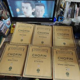 老乐谱   肖邦钢琴全集    SCHIRMER S LIBRARY OF MUSICAL CLASSICS  CHIPIN 6册合售  品如图  请仔细看图片