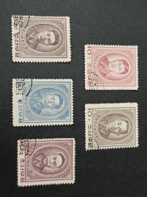 外国邮票 朝鲜邮票1962 抗日英雄5枚，盖销，品相如图，满30包邮。