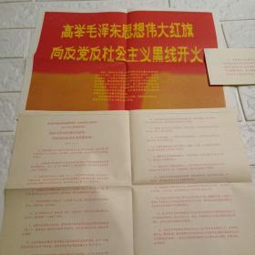 1966年新闻老照片 高举毛泽东思想伟大红旗，向反党反社会主义黑线开火