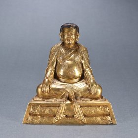 清 铜鎏金玛尔巴大师像