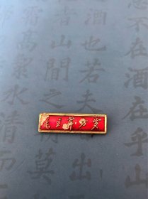 毛主席像章（条型章，安徽地方章，微型章，皖104系列）正面浮雕铭文毛主席万岁，背文：皖104，尺寸：2.6㎝x0.8㎝，