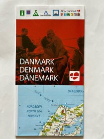 纯英文版danmark map丹麦旅游交通地图自由行线路规划指南