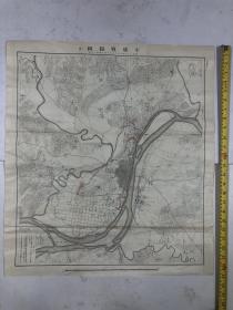 民国时期（1949年前印刷发行大地图）《平壤战斗图》<其一 > 明治二十七年九月十五日午前七时顷之位置 单面1张 尺寸：64*57cm