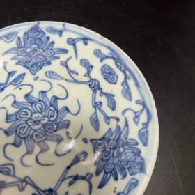 【大精品】清 嘉庆 青花细描缠枝莲纹青花小盘 一对 带款 一眼开门老 状态好 细节精 体现了嘉庆时期细描缠枝莲的风貌 精品成对