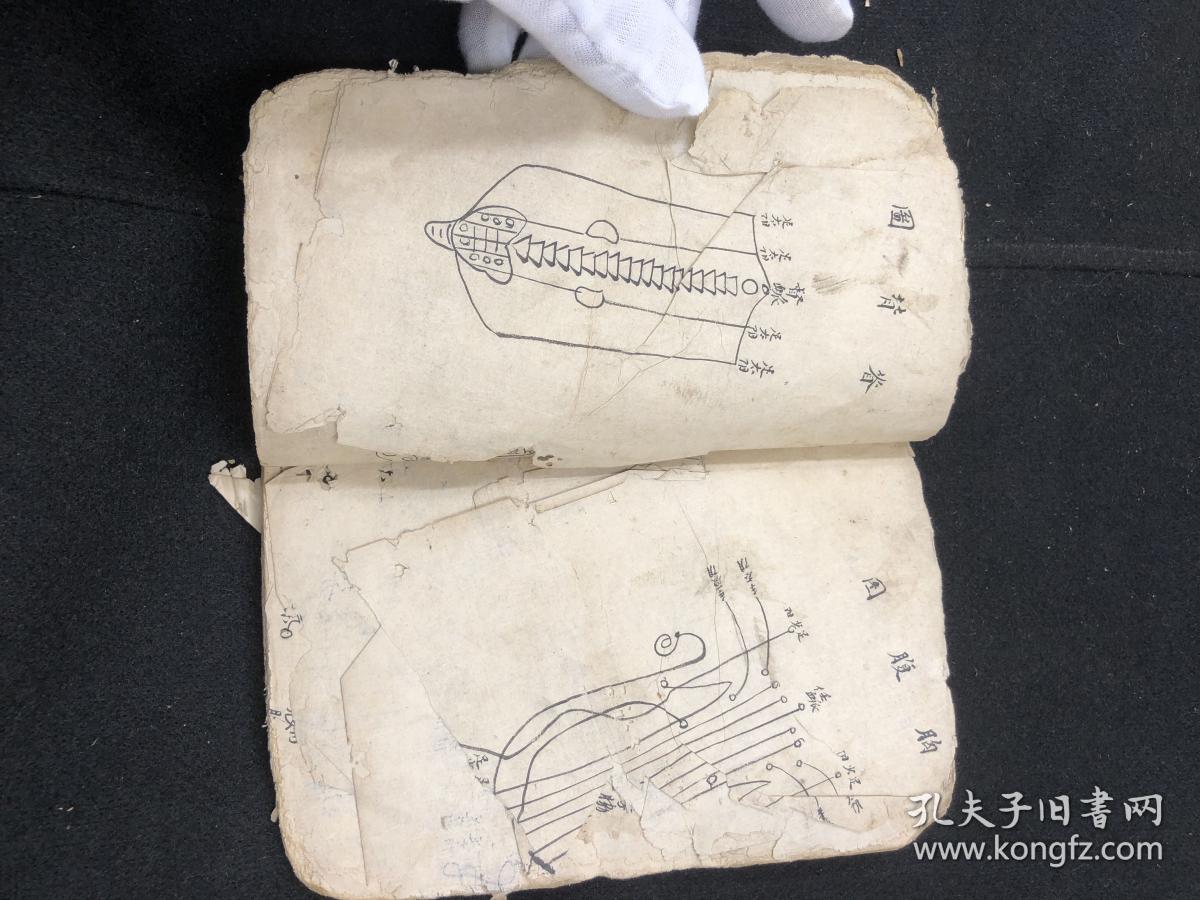 【有版画 多医论脉诀等 后面有几则药房】3806【清代毛笔手抄本 难得中医 研究资料 清代中医抄本 本人认为是书者自备的稿本 方家细看图 书是好书 就是品相不佳 买家注意一下再拍 五十左右筒页 100多面。