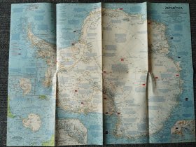 National Geographic国家地理杂志地图系列之1963年2月 Antarctica 南极洲地图