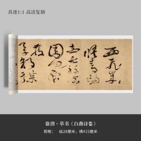 徐渭草书《白燕诗卷》原大高清真迹复制品临摹宣纸毛笔书法字帖