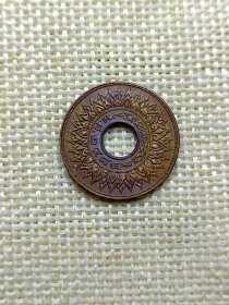 泰国1萨当铜币 1941年漂亮紫色光极美品20.6mm yz0378