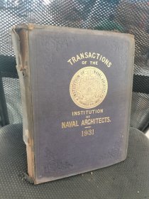 TRANSACTIONS OF THE INSTITUTION OF NAVAL ARCHITECTS 1931年 实物拍摄