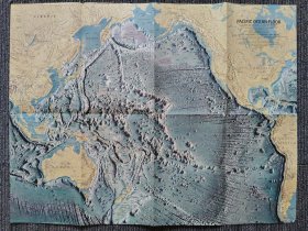 National Geographic国家地理杂志地图系列之1969年10月 Pacific Ocean 太平洋海底地形图